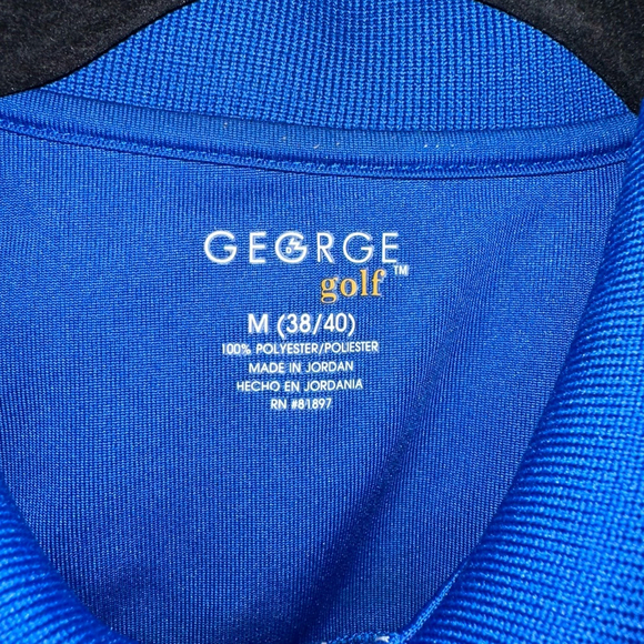 Men's George Golf Polo Shirt Medium Blue Striped (38/40) Short Sleeve - Picture 9 of 9
